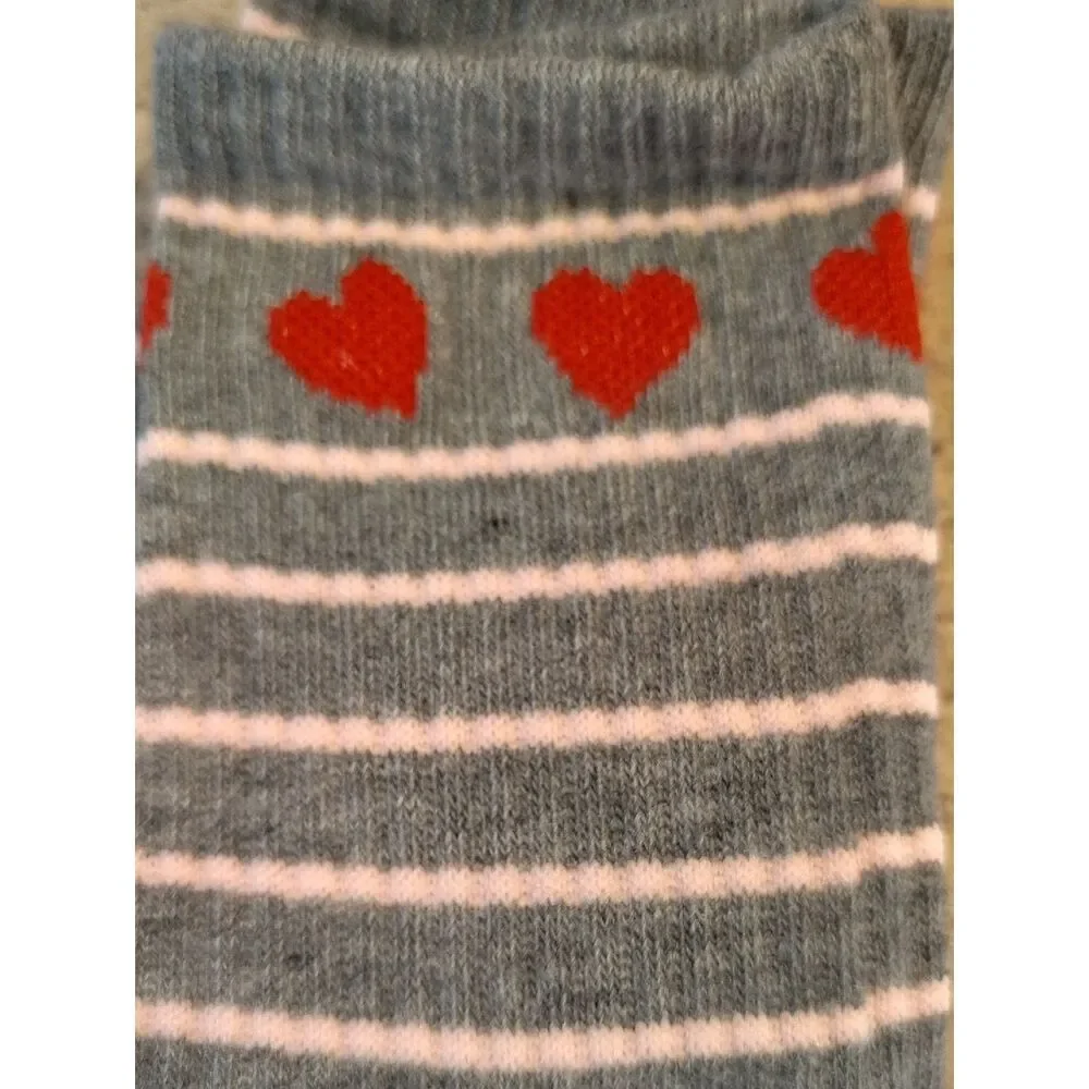 Strawberry Shortcake 2 Pairs‎ Red & Gray Printed Crew Socks NWT
